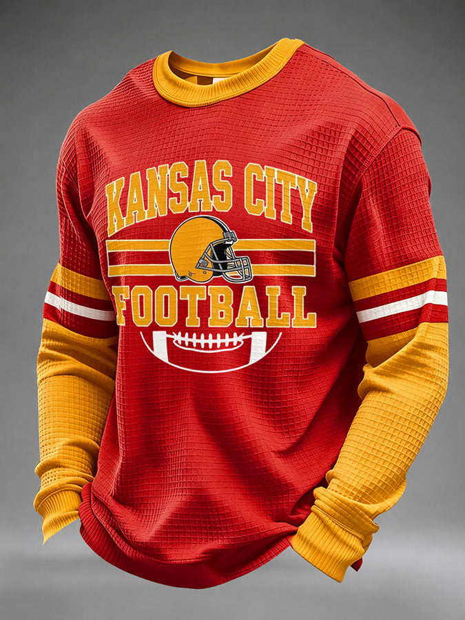 Men'S Football Printed Waffle T-Shirt