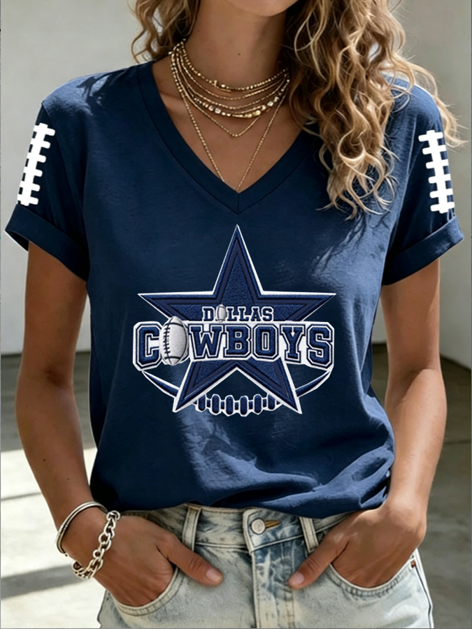 Women'S Football Print Short-Sleeve T-Shirt