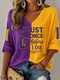 Women'S Football Print Waffle  Top