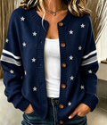 Women'S Casual Football Knitted Cardigan Top