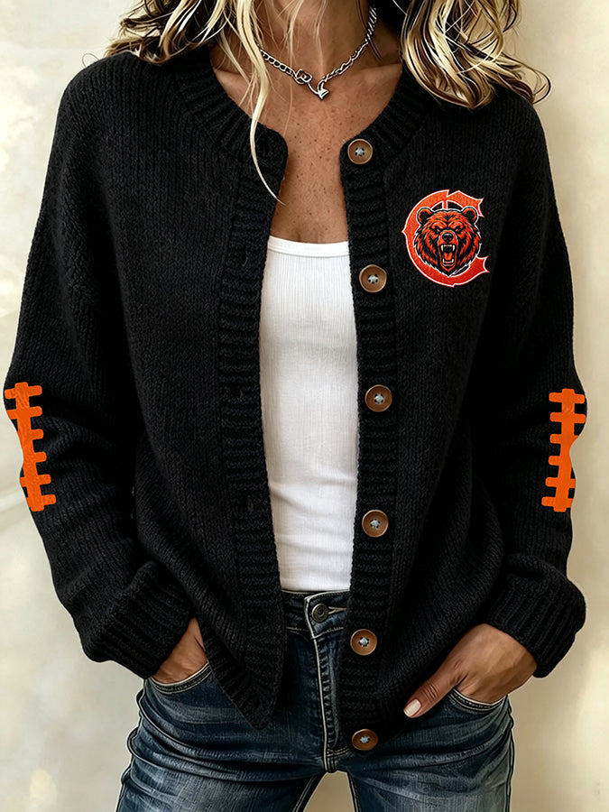 Women'S Football Sports Casual Knitted Jacket