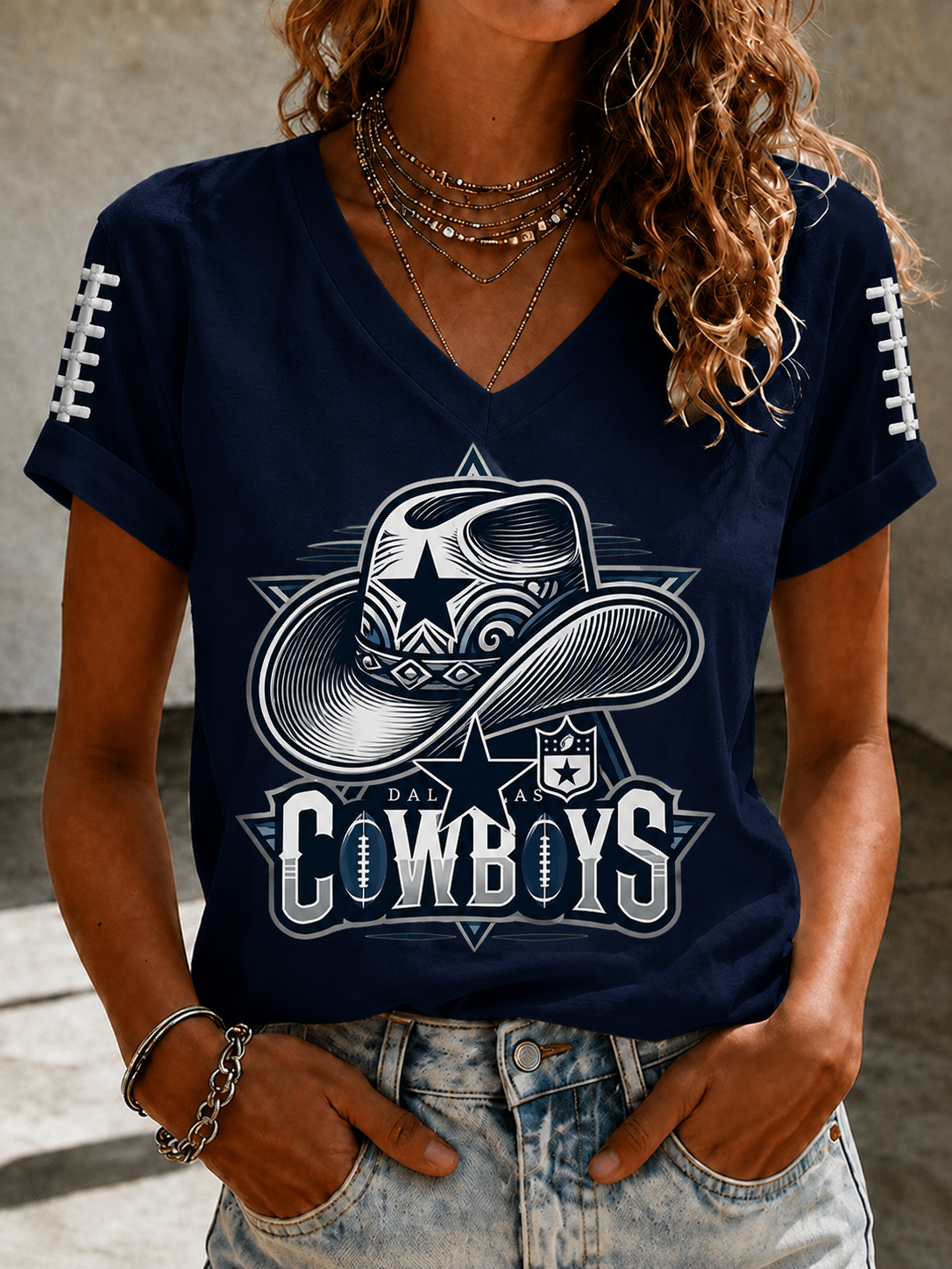 Women'S Retro Rugby Printed Casual T-Shirt