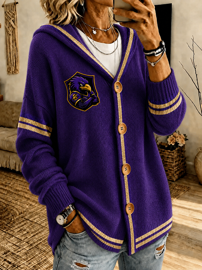 Women'S Rugby Match Long Sleeved Cardigan