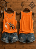 Women's Retro  Orange Shirt Day Print Vest