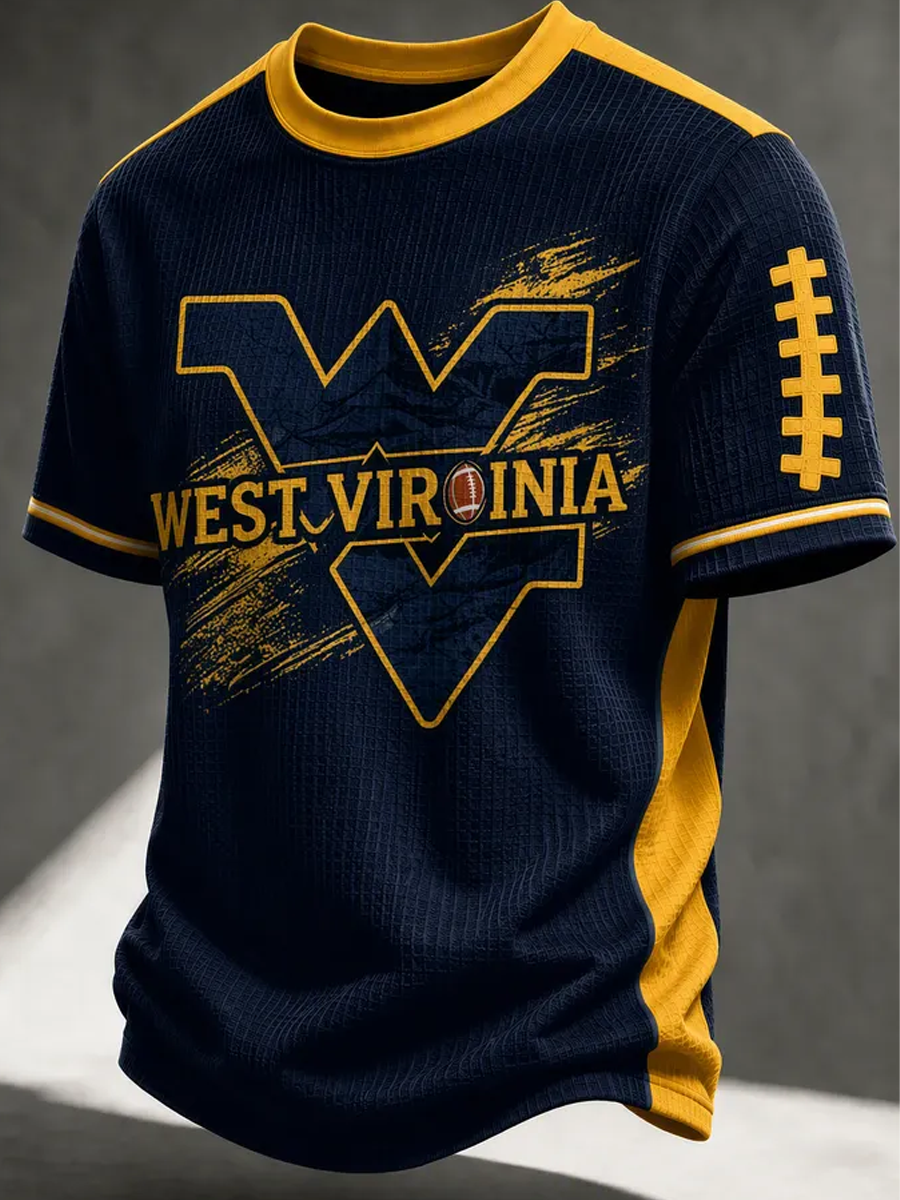 Men's Football Pattern Waffle T-Shirt