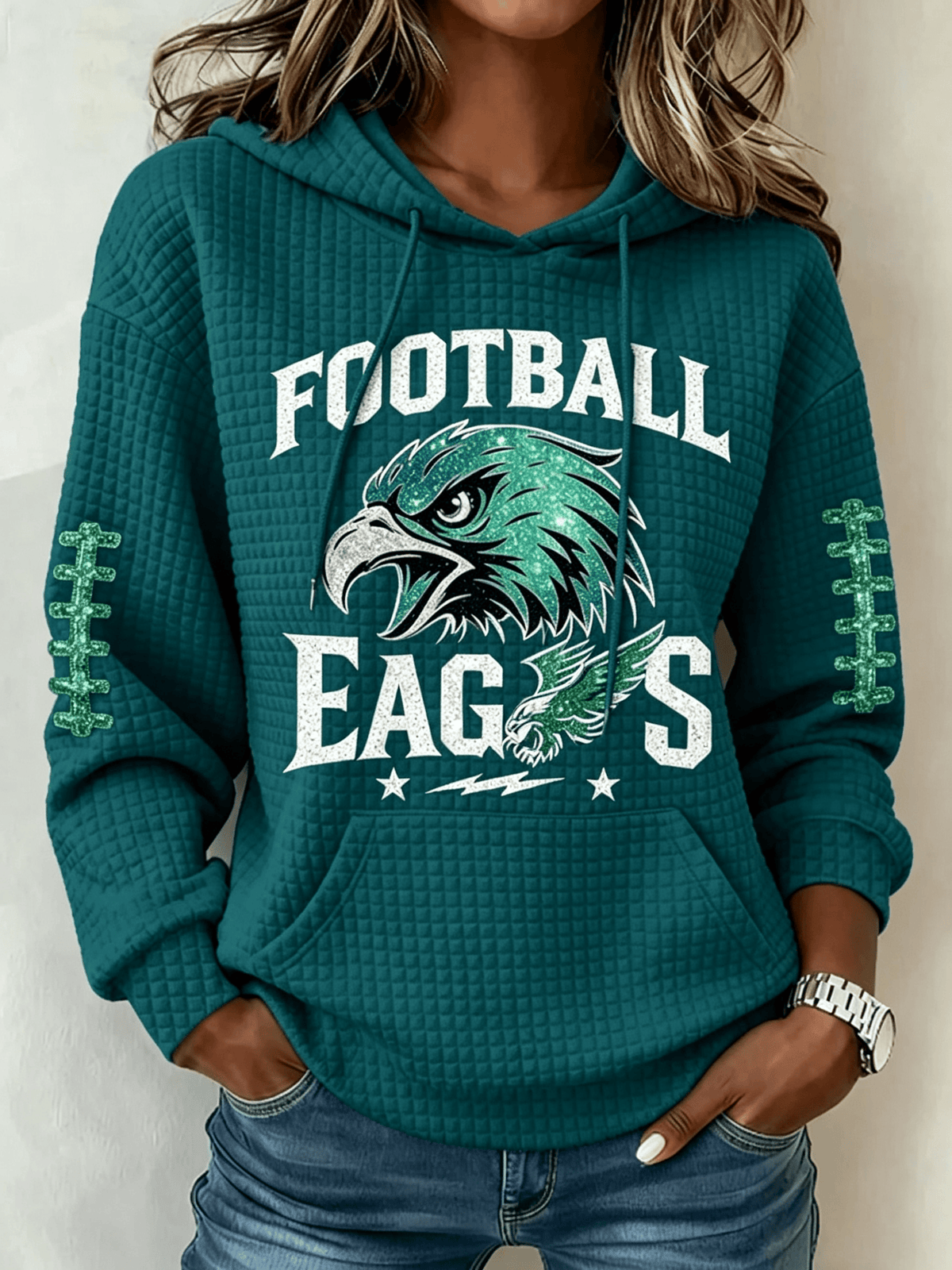 Women's Football Print Sweatshirt