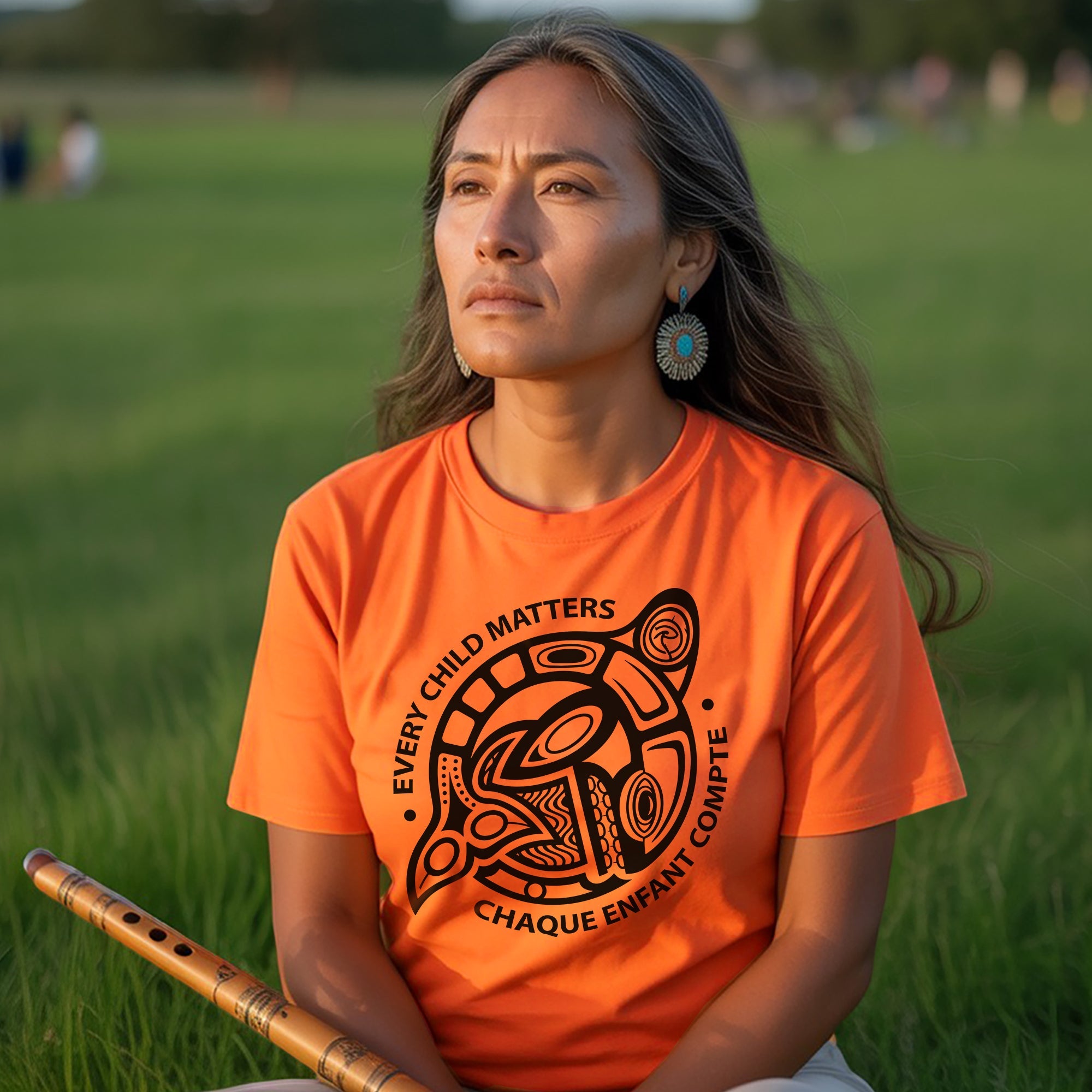 Every Child Matters Chaque Enfant Compte – Indigenous Turtle Orange Shirt Day Unisex T-shirt/Hoodie/Sweatshirt