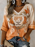 Women's Orange Shirt Day Print T‐Shirt