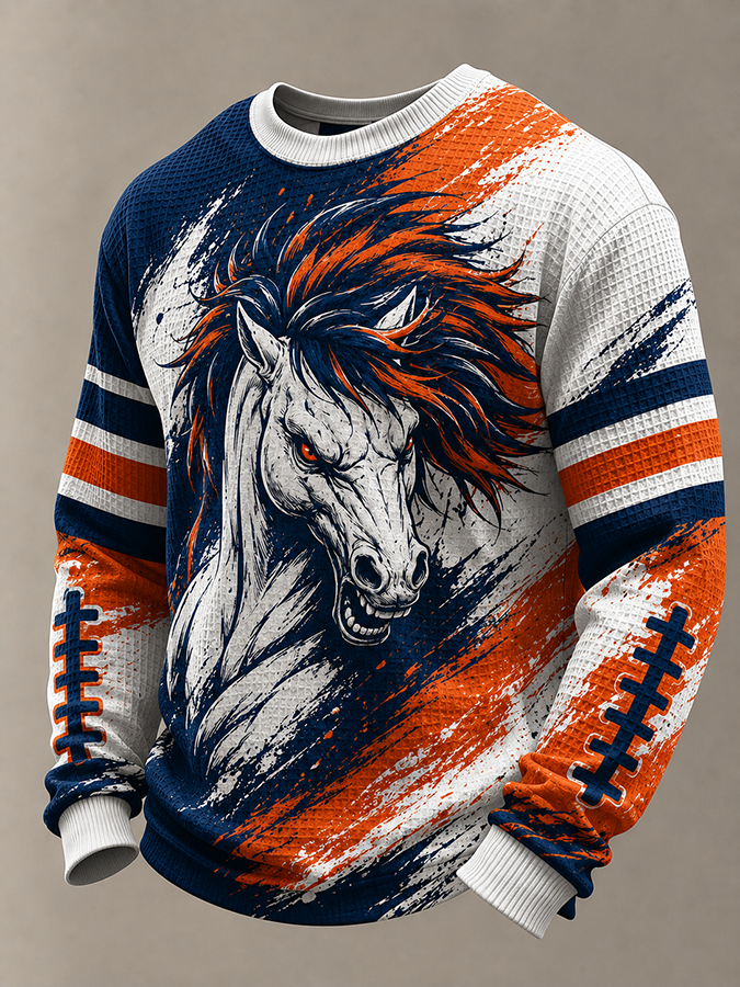 Men'S Football  Printed Waffle T-Shirt