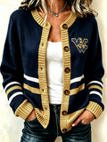 Women's Football Fans Printed Knitted Cardigan Top