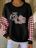 Women'S Football Print Casual Sweatshirt