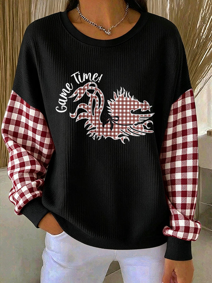 Women'S Football Print Casual Sweatshirt