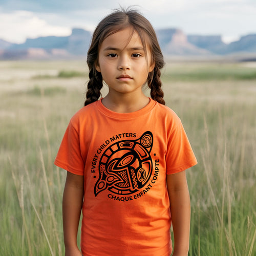 Every Child Matters Chaque Enfant Compte – Indigenous Turtle Orange Shirt Day Unisex T-shirt/Hoodie/Sweatshirt