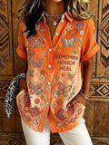 ❤️Buy 3 Get 20% Off❤️Women'S Orange Shirt With Daily Print T-Shirt