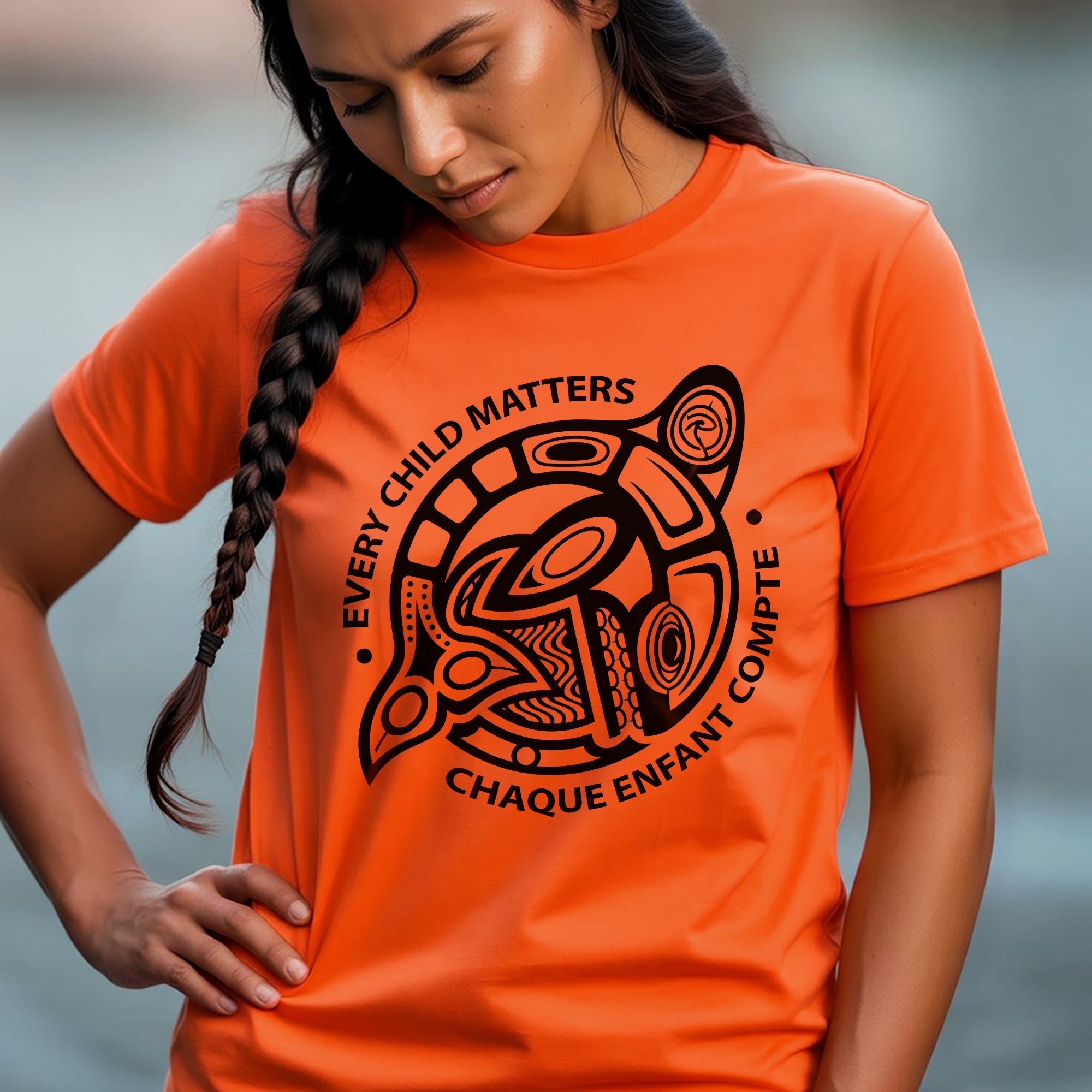 Every Child Matters Chaque Enfant Compte – Indigenous Turtle Orange Shirt Day Unisex T-shirt/Hoodie/Sweatshirt