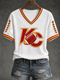 Women's Football Printed Casual Sweatshirt