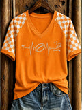 Women's Football Match Day Casual Printed T-shirt