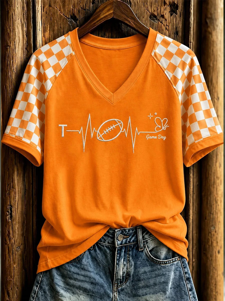 Women's Football Match Day Casual Printed T-shirt