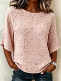 Women's Dark Pattern Cotton And Linen Floral Casual  Top