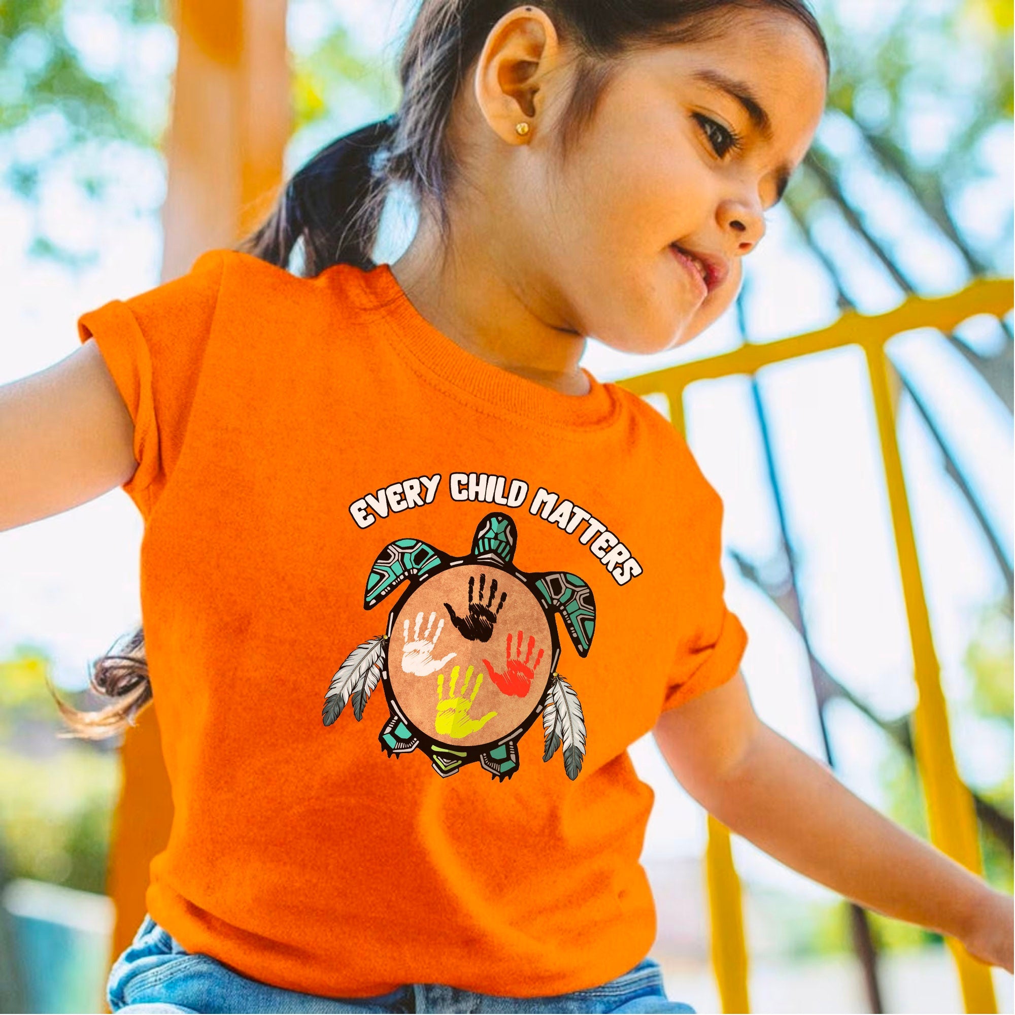 Feather Hand Color On Turtle For Orange Shirt Day Unisex T-shirt/Hoodie/Sweatshirt