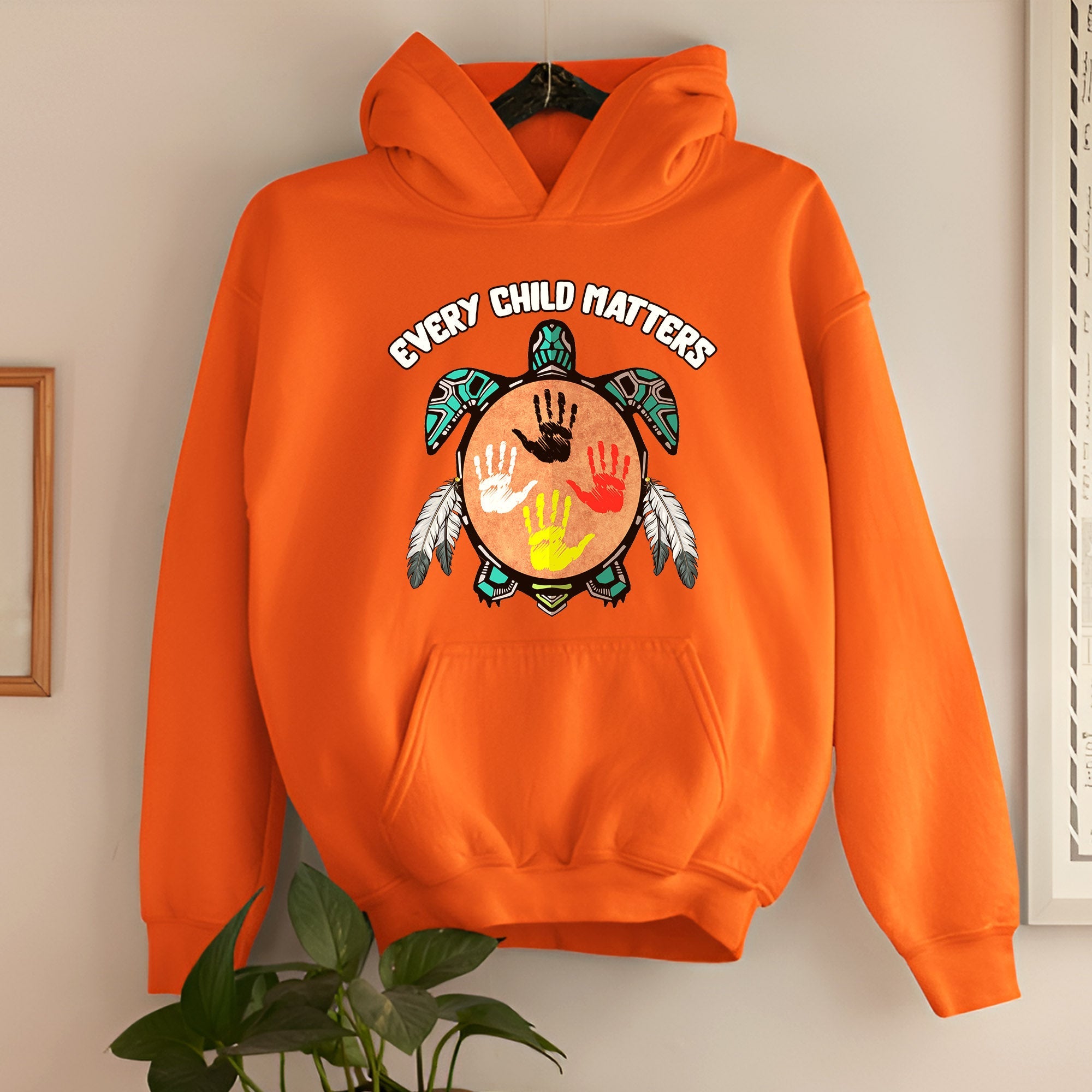 Feather Hand Color On Turtle For Orange Shirt Day Unisex T-shirt/Hoodie/Sweatshirt