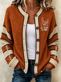 Women's American football knit cardigan
