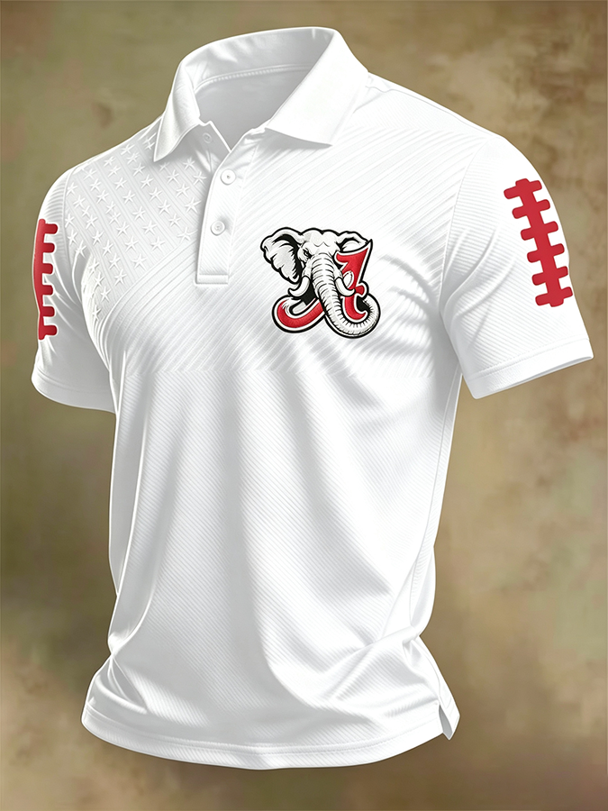 Men'S Retro Rugby Collar Polo T-Shirt
