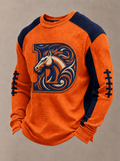Men's Denver Broncos Football D-Logo Waffle Knit Printed T-shirt