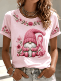 Women'S Breast Cancer Promotional Print Short Sleeved T-Shirt