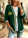 Women's Football Print Cardigan