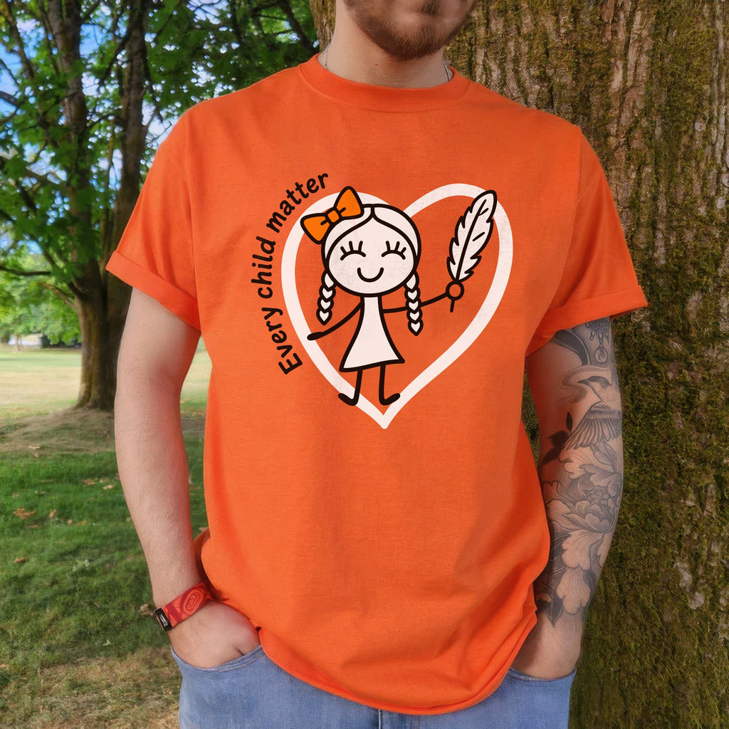 Every Child Matters Orange Shirt Day – Indigenous Child & Feather Awareness Unisex T-shirt/Hoodie/Sweatshirt