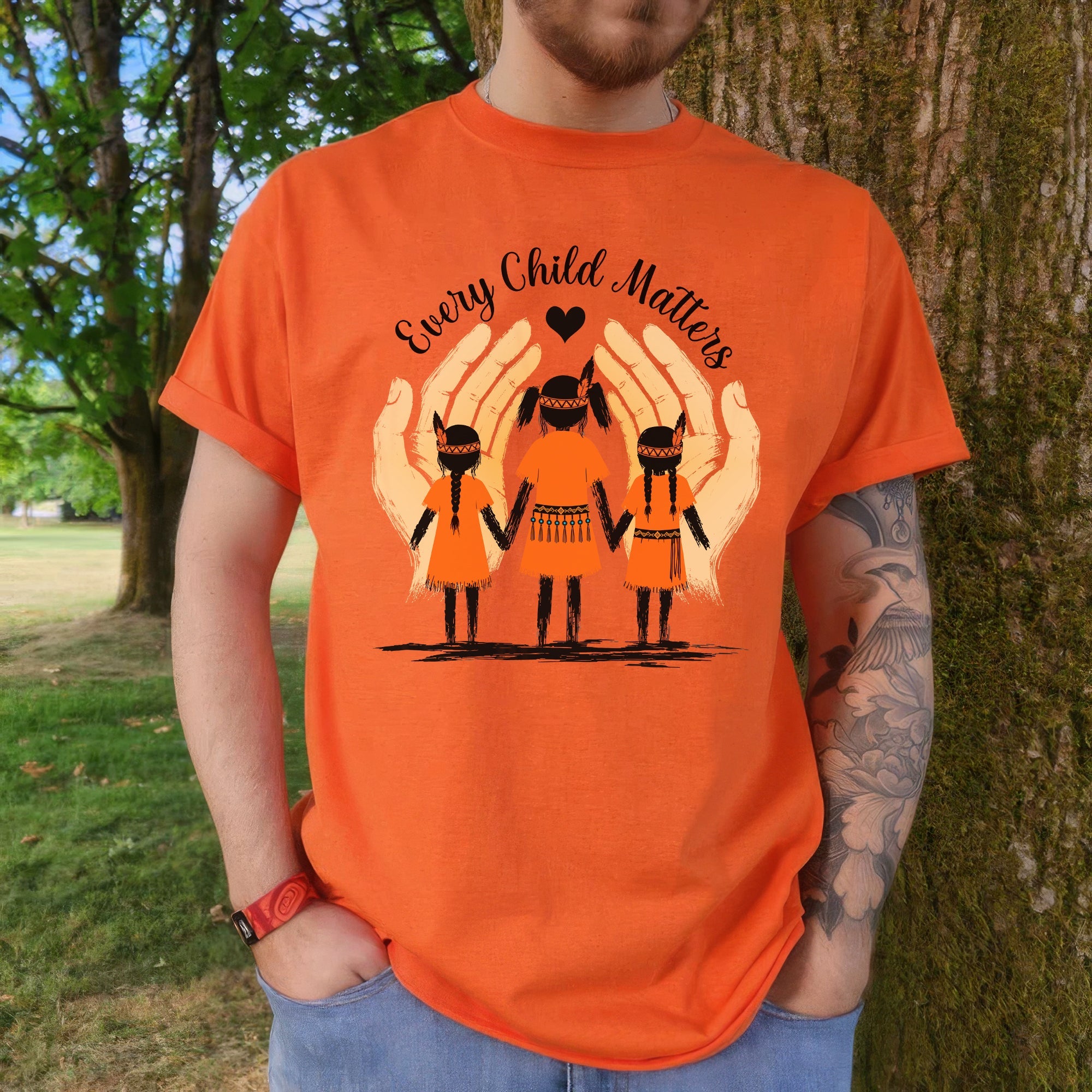 Sacred Hands Every Child Matters Native Orange Shirt – Indigenous Children Awareness Unisex T-shirt/Hoodie/Sweatshirt