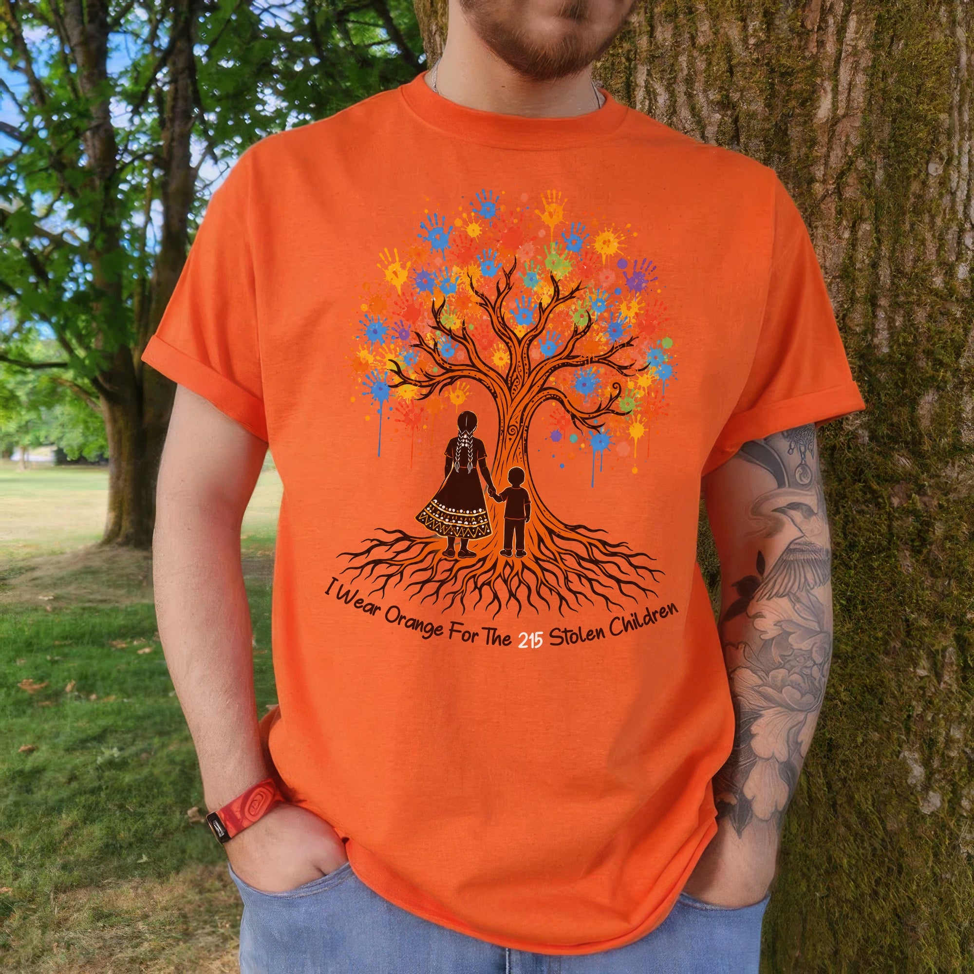 Remember the 215 Orange Shirt – Every Child Matters Indigenous Memorial Unisex T-shirt/Hoodie/Sweatshirt
