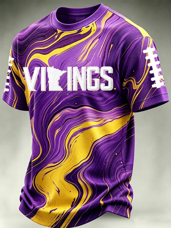 Men'S Football Print Waffle T-Shirt