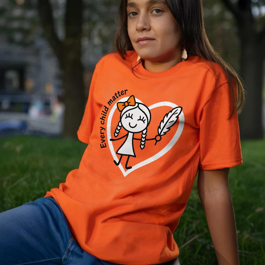 Every Child Matters Orange Shirt Day – Indigenous Child & Feather Awareness Unisex T-shirt/Hoodie/Sweatshirt
