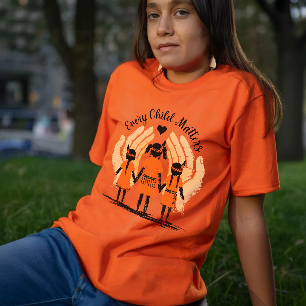 Sacred Hands Every Child Matters Native Orange Shirt – Indigenous Children Awareness Unisex T-shirt/Hoodie/Sweatshirt