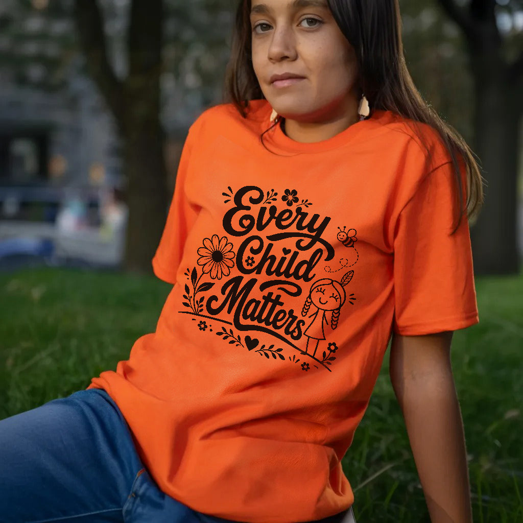 Every Child Matters Native Orange Shirt – Indigenous Children Awareness Floral Graphic Unisex T-shirt/Hoodie/Sweatshirt