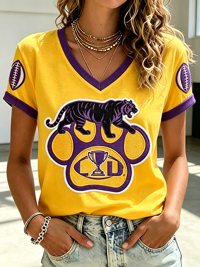 Women'S Football Print Short-Sleeve T-Shirt