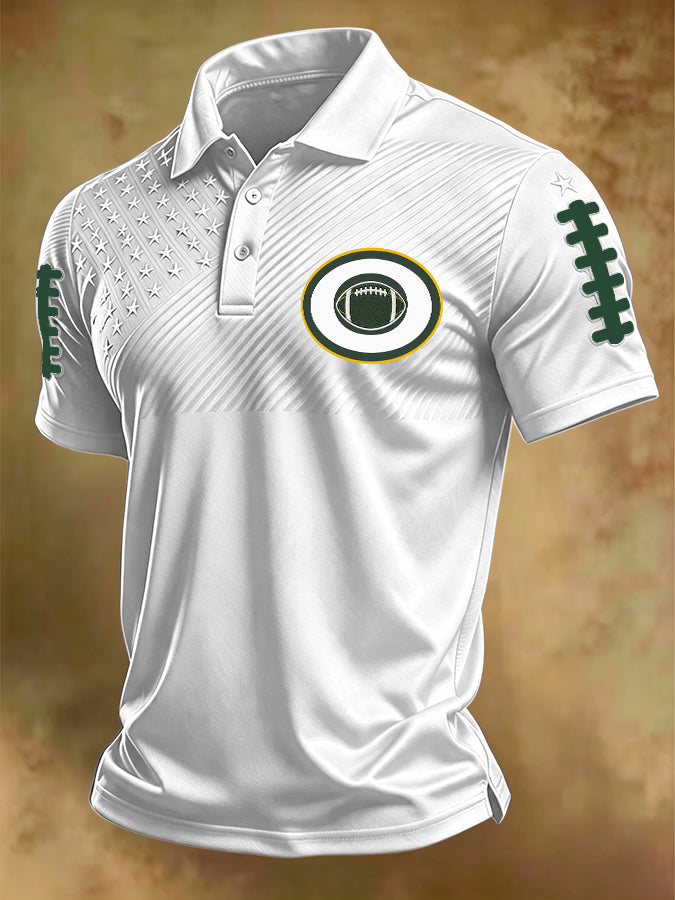 Men'S Football Printed Polo Shirt