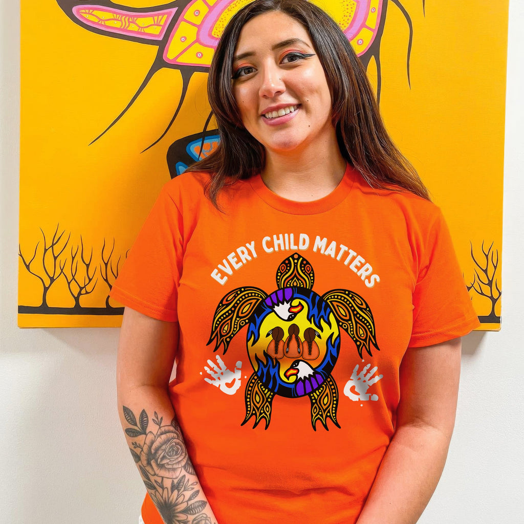 Carried by the Sacred Turtle – Every Child Matters Orange Unisex T-shirt/Hoodie/Sweatshirt