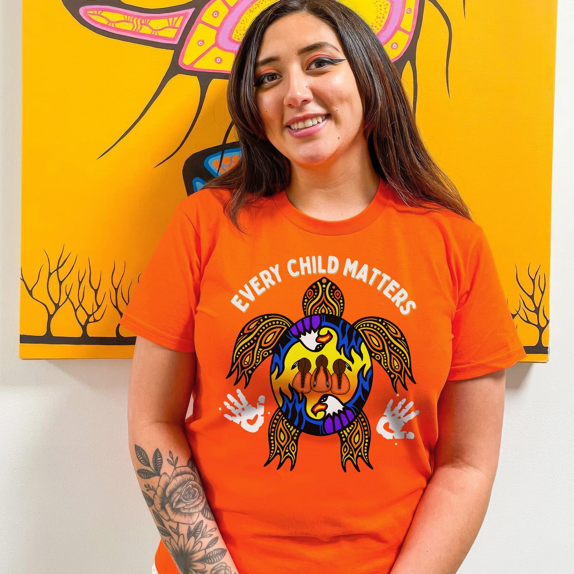 Carried by the Sacred Turtle – Every Child Matters Orange Unisex T-shirt/Hoodie/Sweatshirt