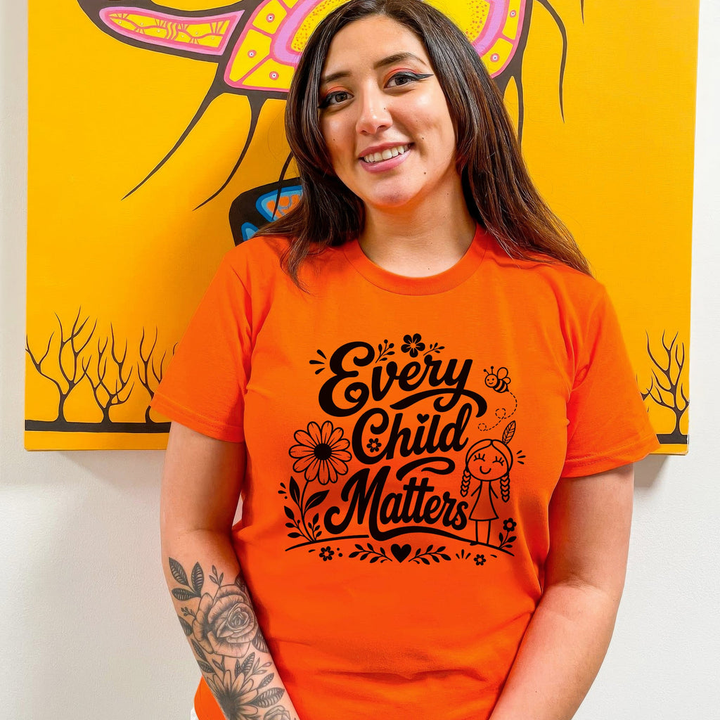 Every Child Matters Native Orange Shirt – Indigenous Children Awareness Floral Graphic Unisex T-shirt/Hoodie/Sweatshirt