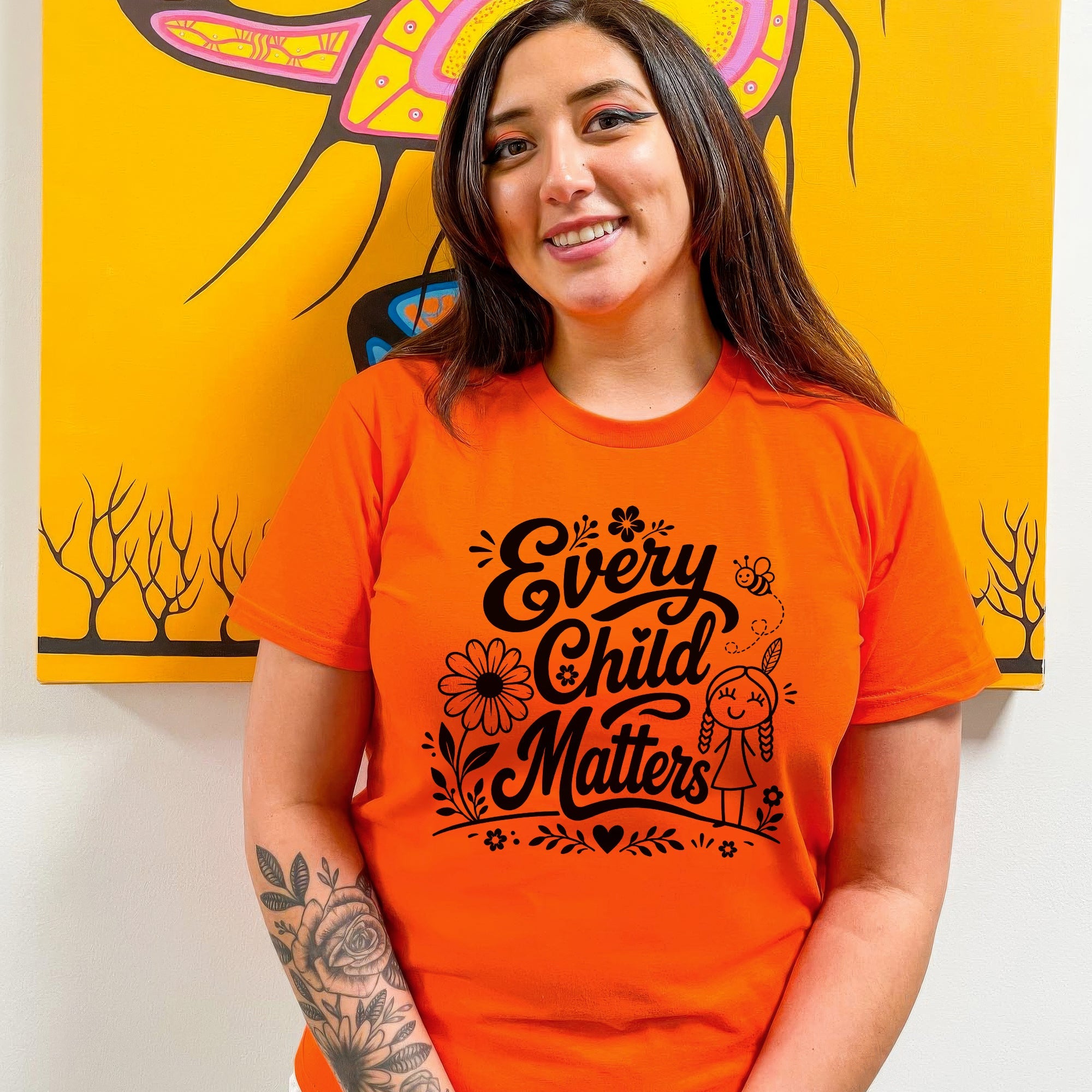 Every Child Matters Native Orange Shirt – Indigenous Children Awareness Floral Graphic Unisex T-shirt/Hoodie/Sweatshirt
