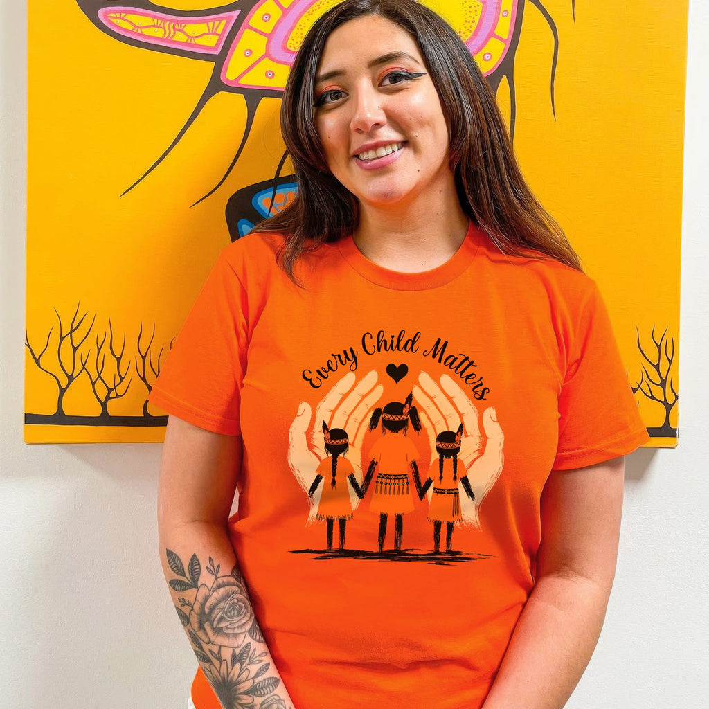Sacred Hands Every Child Matters Native Orange Shirt – Indigenous Children Awareness Unisex T-shirt/Hoodie/Sweatshirt