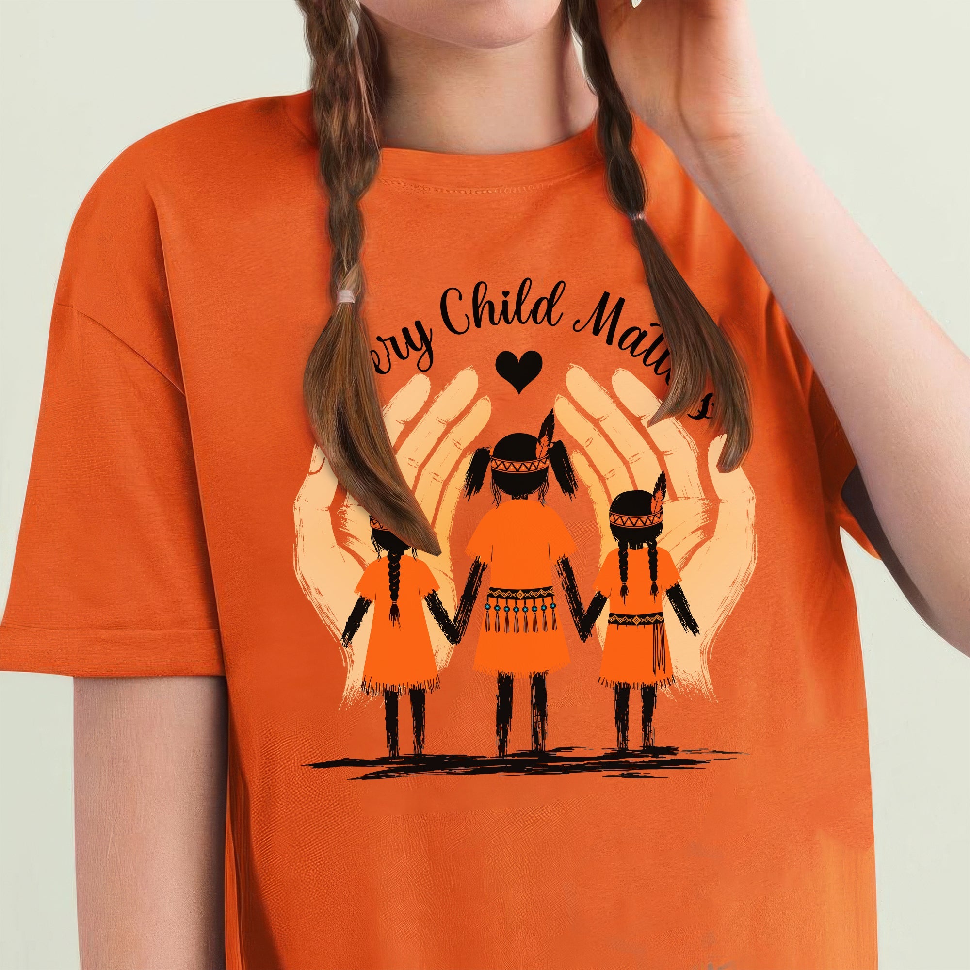 Sacred Hands Every Child Matters Native Orange Shirt – Indigenous Children Awareness Unisex T-shirt/Hoodie/Sweatshirt