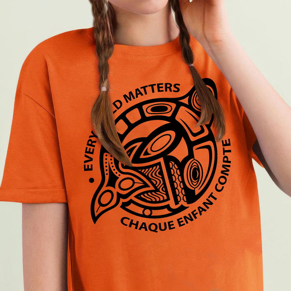 Every Child Matters Chaque Enfant Compte – Indigenous Turtle Orange Shirt Day Unisex T-shirt/Hoodie/Sweatshirt