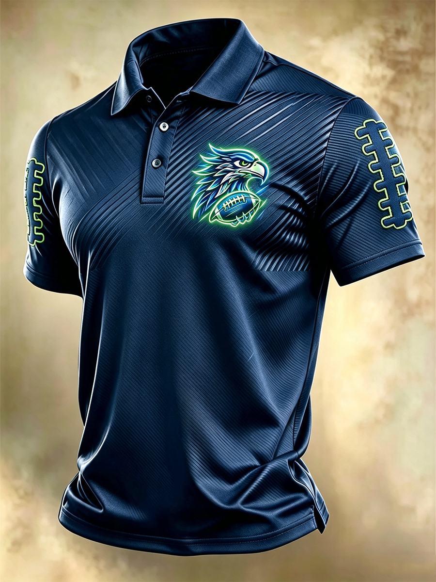 Men'S Football Fan Printed Polo Shirt