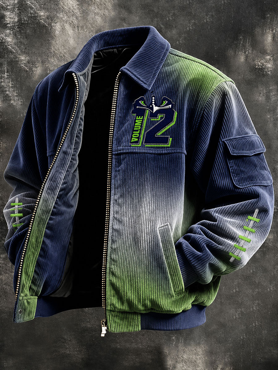 Men's American football corduroy jacket