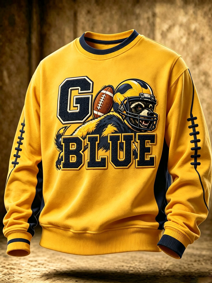 Men'S Rugby Fan Casual Long Sleeved Sweatshirt