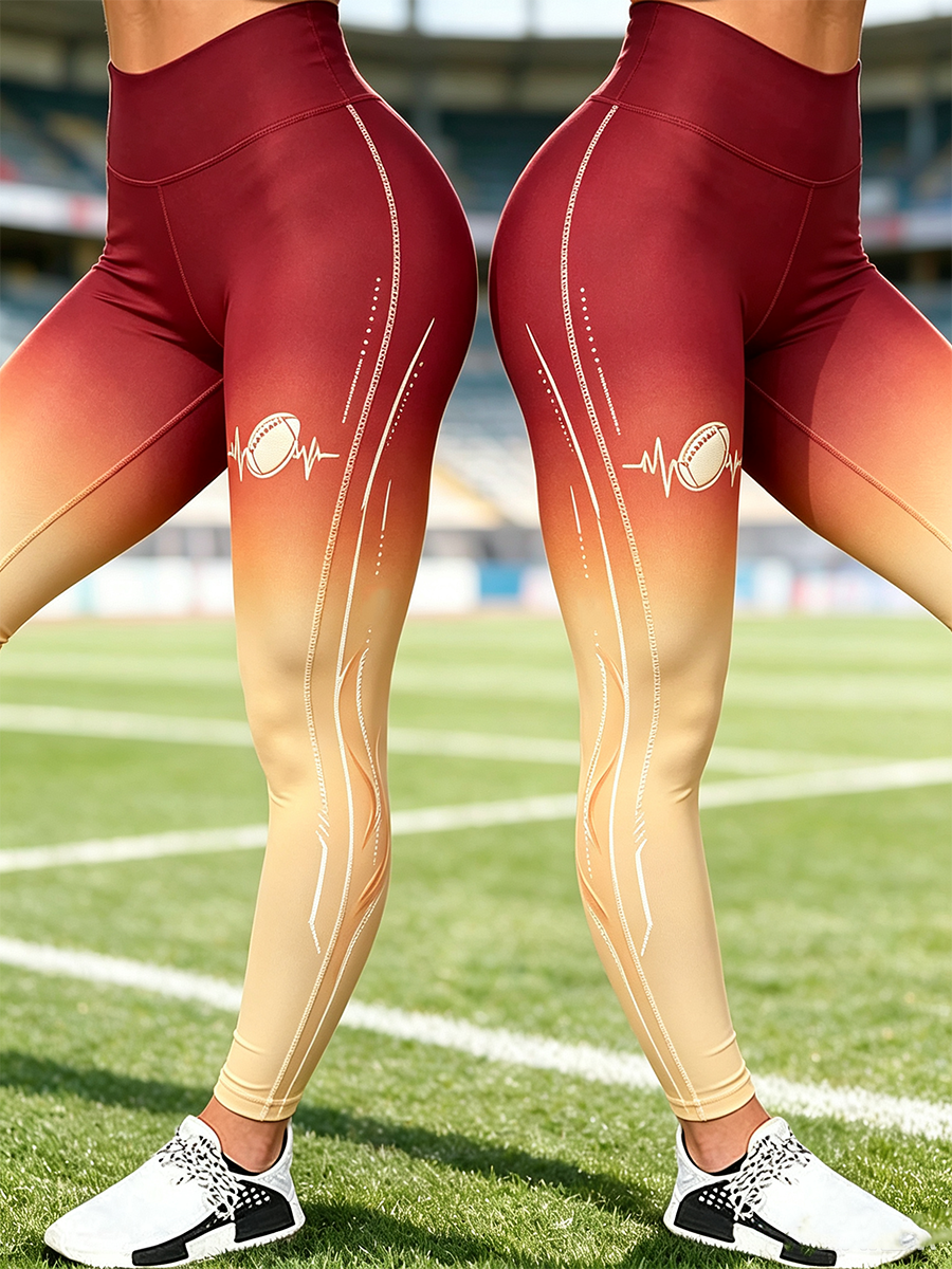 Women'S Rugby Enthusiast Printed Leggings